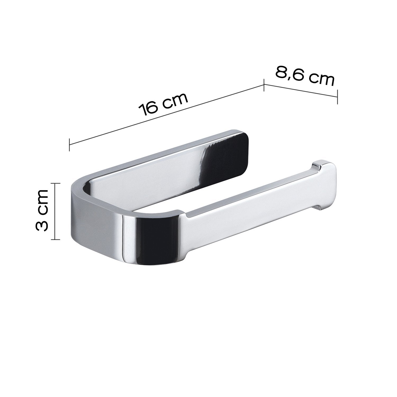 Portarotolo da muro in ottone, acciaio inox e Cromall 3224 Gedy serie OUTLINE Cromato