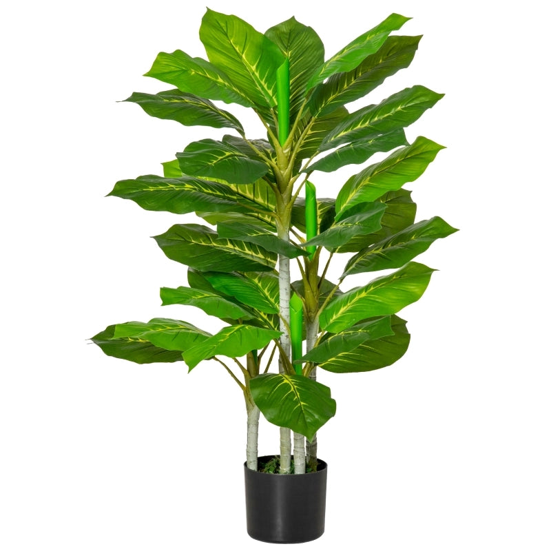 Albero artificiale da 95 cm, pianta artificiale con 33 foglie, vaso per soggiorno