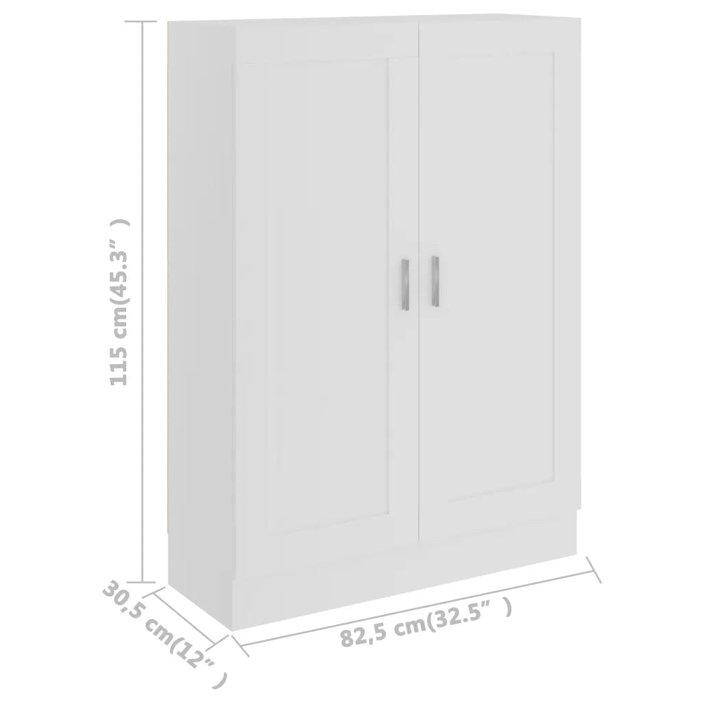 Libreria Bianca 82,5x30,5x115 cm in Legno Multistrato 802714
