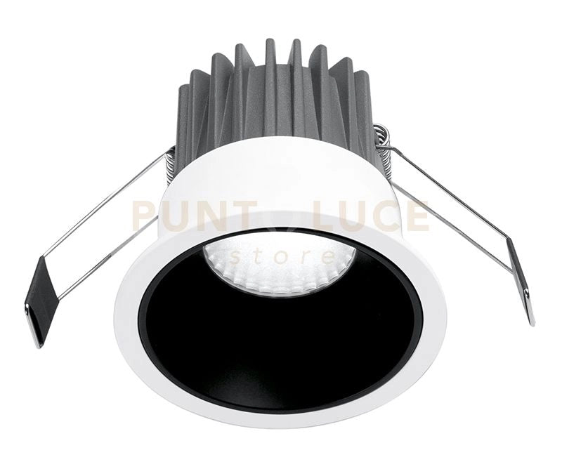 GFA1010C- FARETTO DA INCASSO IN ALLUMINIO DIFFUSORE OPALE A LED 3000K 820LM 10W BIANCO/NERO D.8,5M