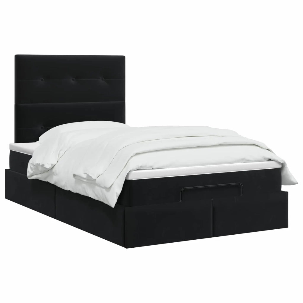 Letto ottomano con materasso Nero 120 x 190 cm Velluto 3457709