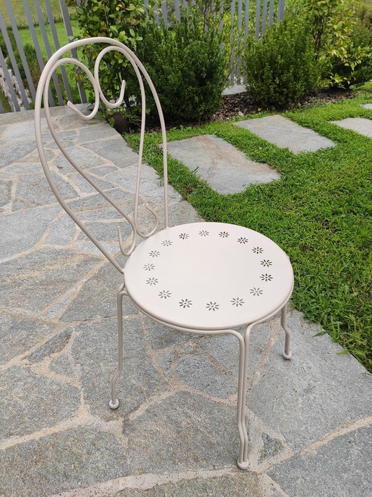 Sedia in acciaio 4 pz. mod. Sorrento crema opaco