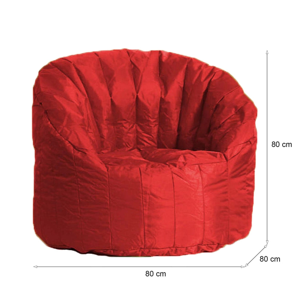 Poltrona imbottita Allos, colore rosso, Misure 80 x 80 x 80 cm