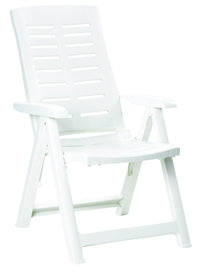 POLTRONA 5 POSIZIONI IN RESINA BIANCA CON SCHIENALE REGOLABILE YUMA