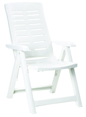 POLTRONA 5 POSIZIONI IN RESINA BIANCA CON SCHIENALE REGOLABILE YUMA