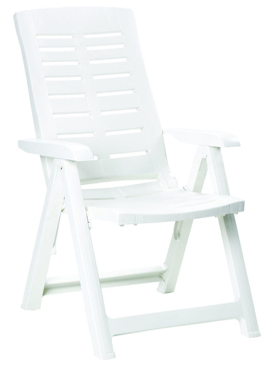 POLTRONA 5 POSIZIONI IN RESINA BIANCA CON SCHIENALE REGOLABILE YUMA