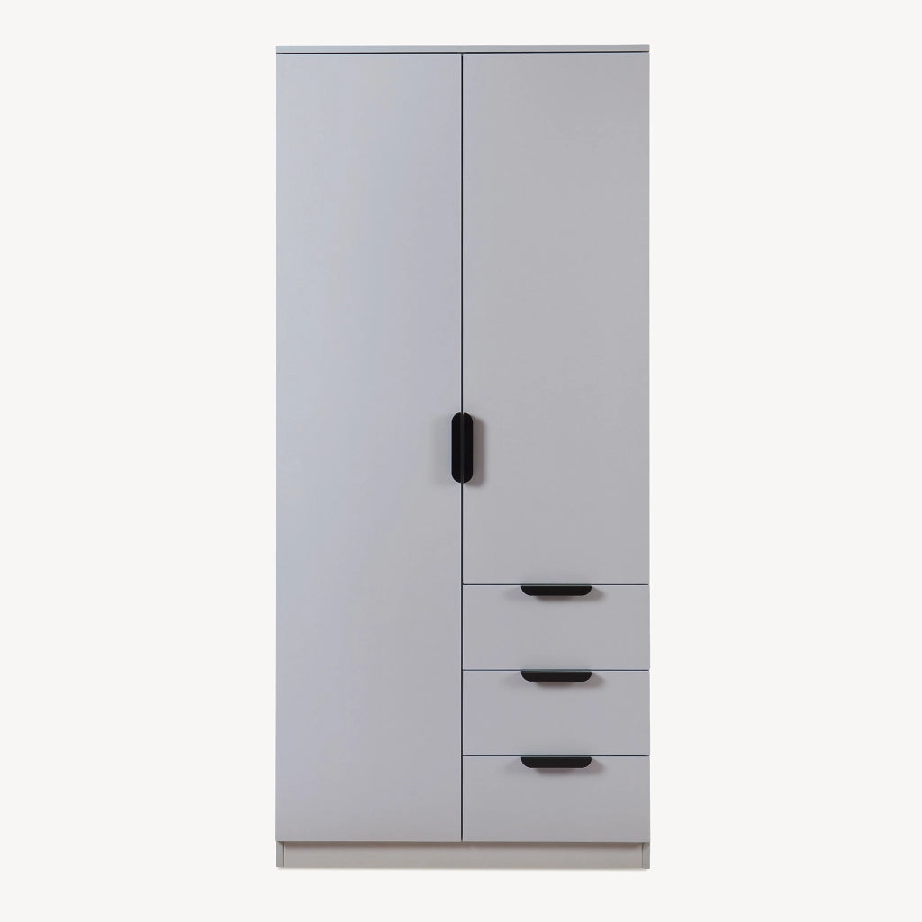 Armadio Guardaroba Eiselfing con Scomparti e Cassetti 176 x 80 x 52 cm Grigio [en.casa]