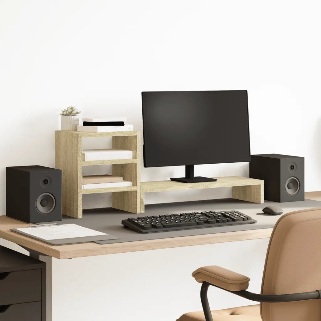 Supporto Monitor con Organizzatore Rovere Sonoma in Truciolato 854735