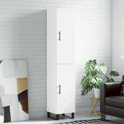 Credenza-Buffet-Armadio da cucina Bianca 34,5x34x180 cm in Legno Multistrato 981900