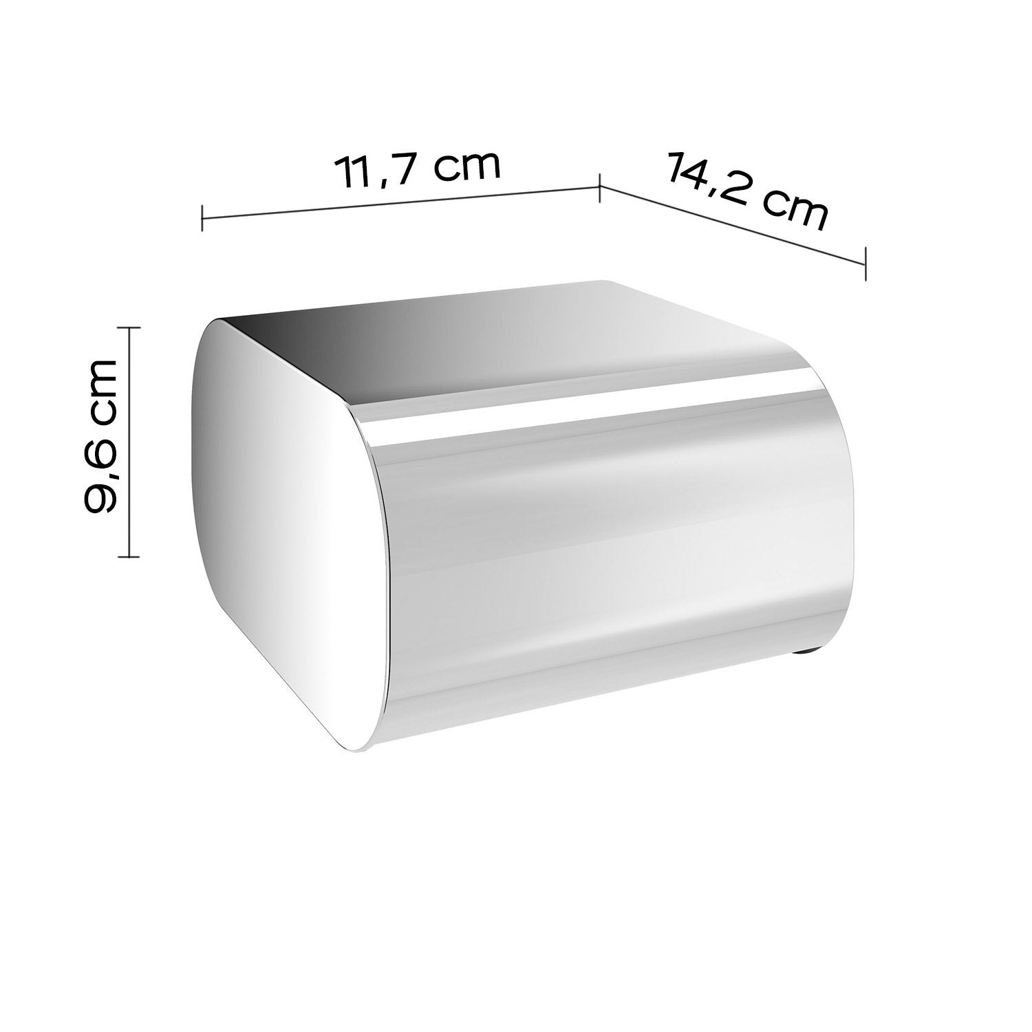 Portarotolo coperto da muro in ottone, acciaio inox e Cromall 3225 Gedy serie OUTLINE Cromato