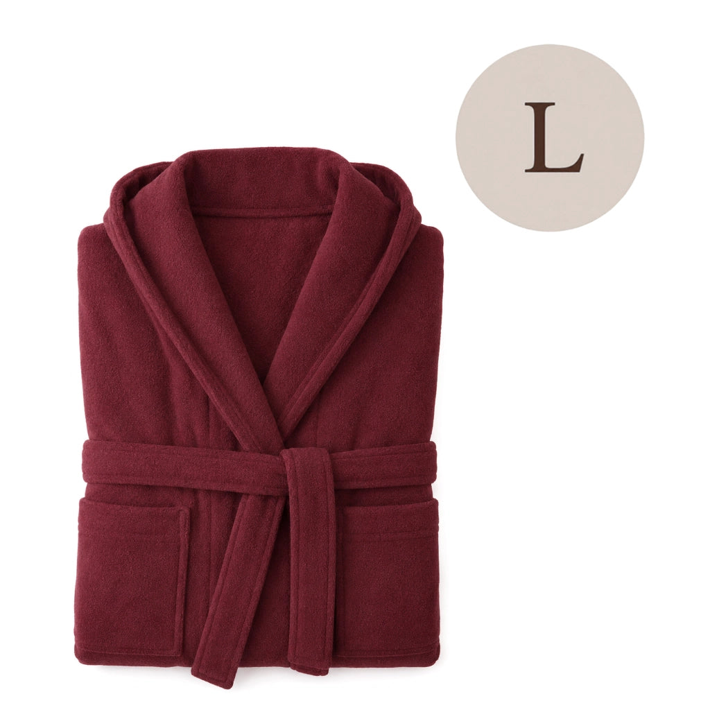 Satotite, Accappatoio 100% Cotone con Cappuccio, Rosso Bordeaux