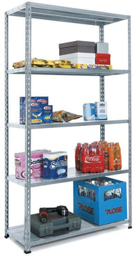 SCAFFALE IN KIT 5 RIPIANI ACCIAIO GRIGIO 40X100X196H ASTE INTERE