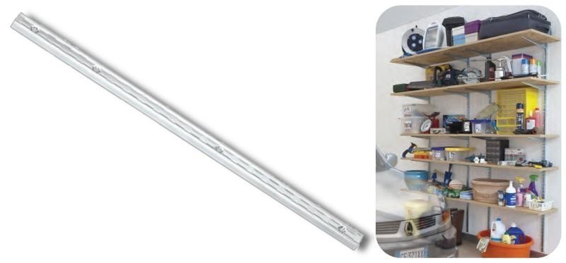 ASTA 2PZ. CON CREMAGLIERA CM.198 PER SCAFFALE COMPONIBILE ZINCATA STAFFA