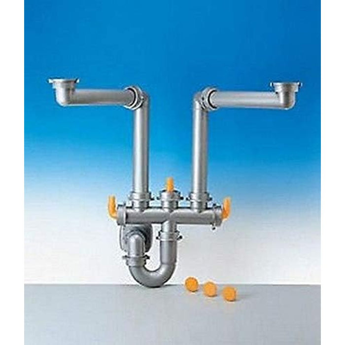 Sifone spazio 2 2  d50 tubo pp m etallizzato lira 9.6923.10