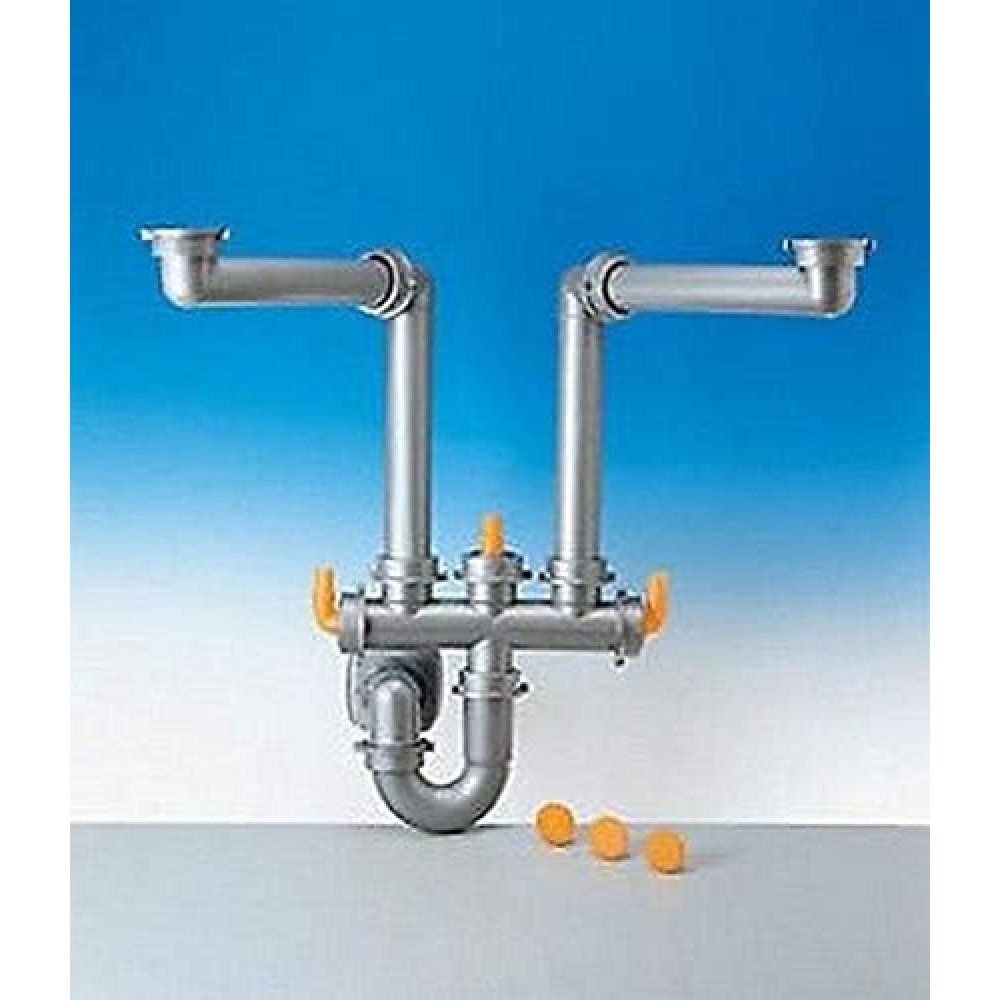 Sifone spazio 2 2  d50 tubo pp m etallizzato lira 9.6923.10