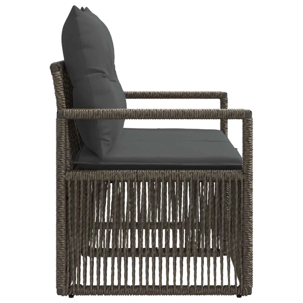 Divano da giardino 2-Numero di posti Grigio polyrattan 42026705