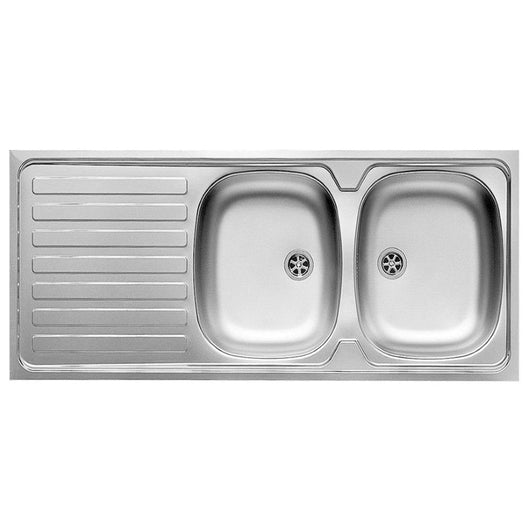 KIT CUCINA LAVELLO INOX 2 VASCA  CON GOCCIOLATOIO SX CM.120