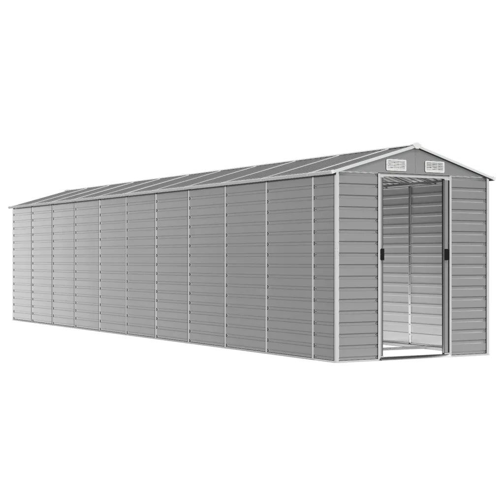 Casetta da giardino grigio chiaro 191x895x198 cm in acciaio zincato 3188251