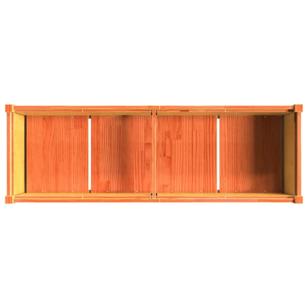 Fioriera | Cassetta per fiori | Vaso Giardino Marrone Cera 150x50x70 cm Legno Massello Pino