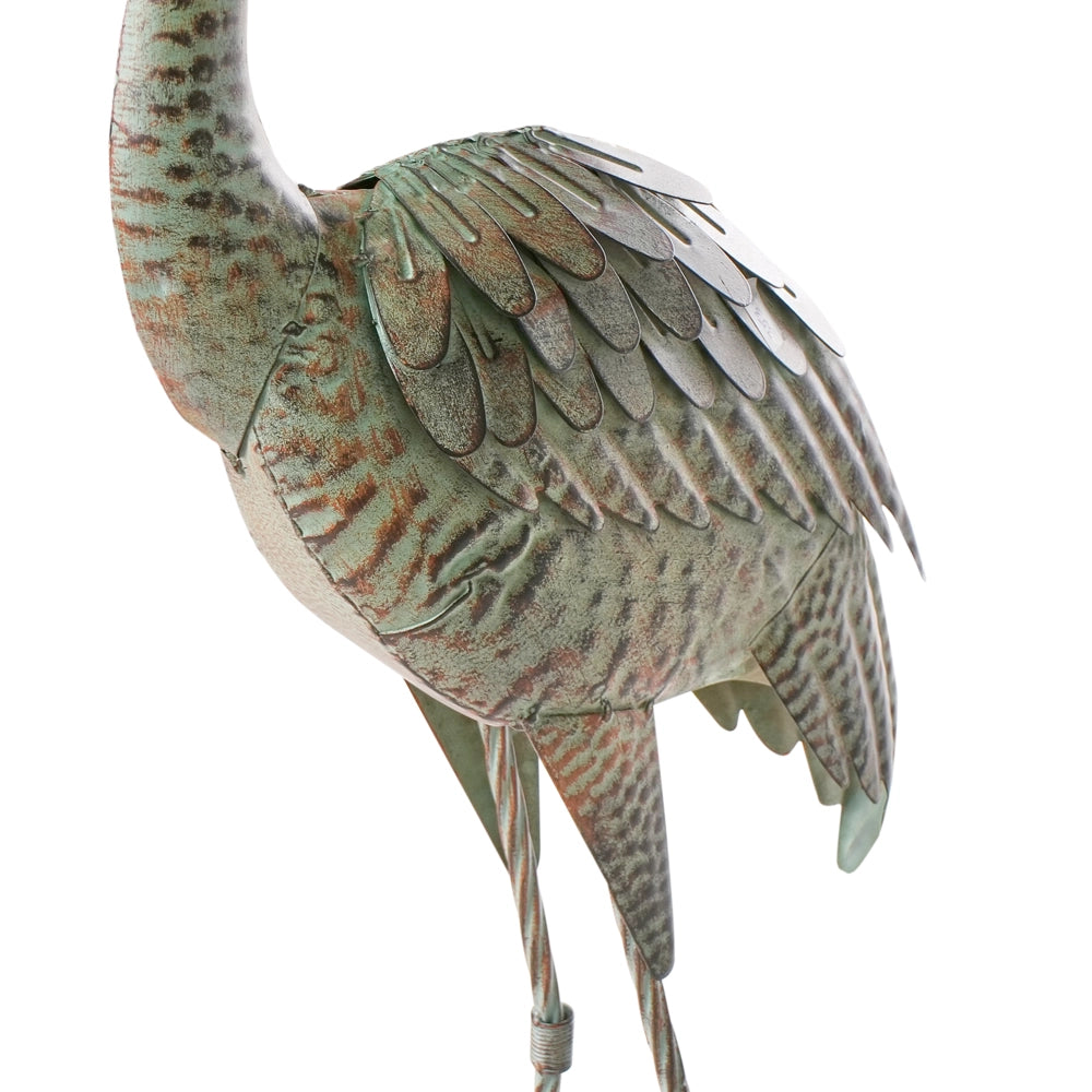 Statuetta decorativain ferro a forma di gru marrone Decorazione per interni ed esterni
