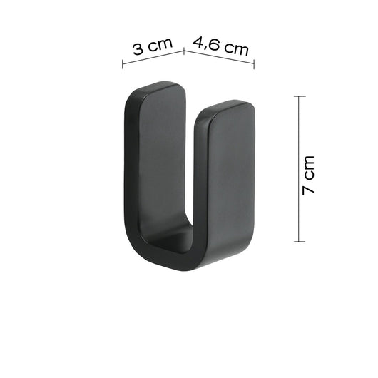 Appendiabiti da muro in ottone, acciaio inox e Cromall 3226 Gedy serie OUTLINE Nero Opaco