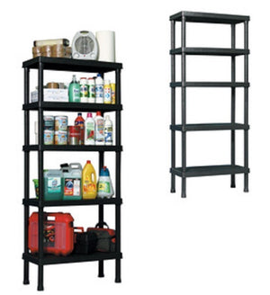 SCAFFALE IN RESINA 5 RIPIANI SCAFFALATURA PER INTERNO ED ESTERNO 90X40X188H