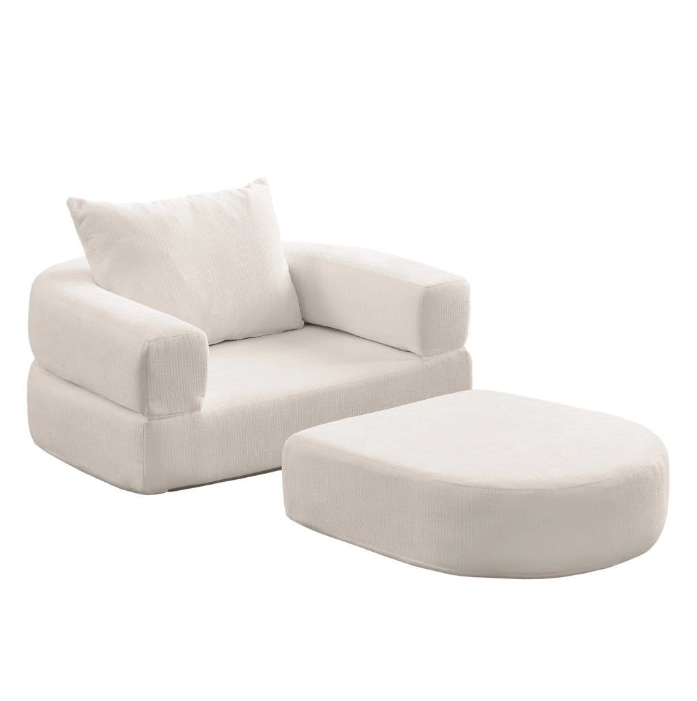 Divano modulare componibile in ciniglia beige HOMVRA