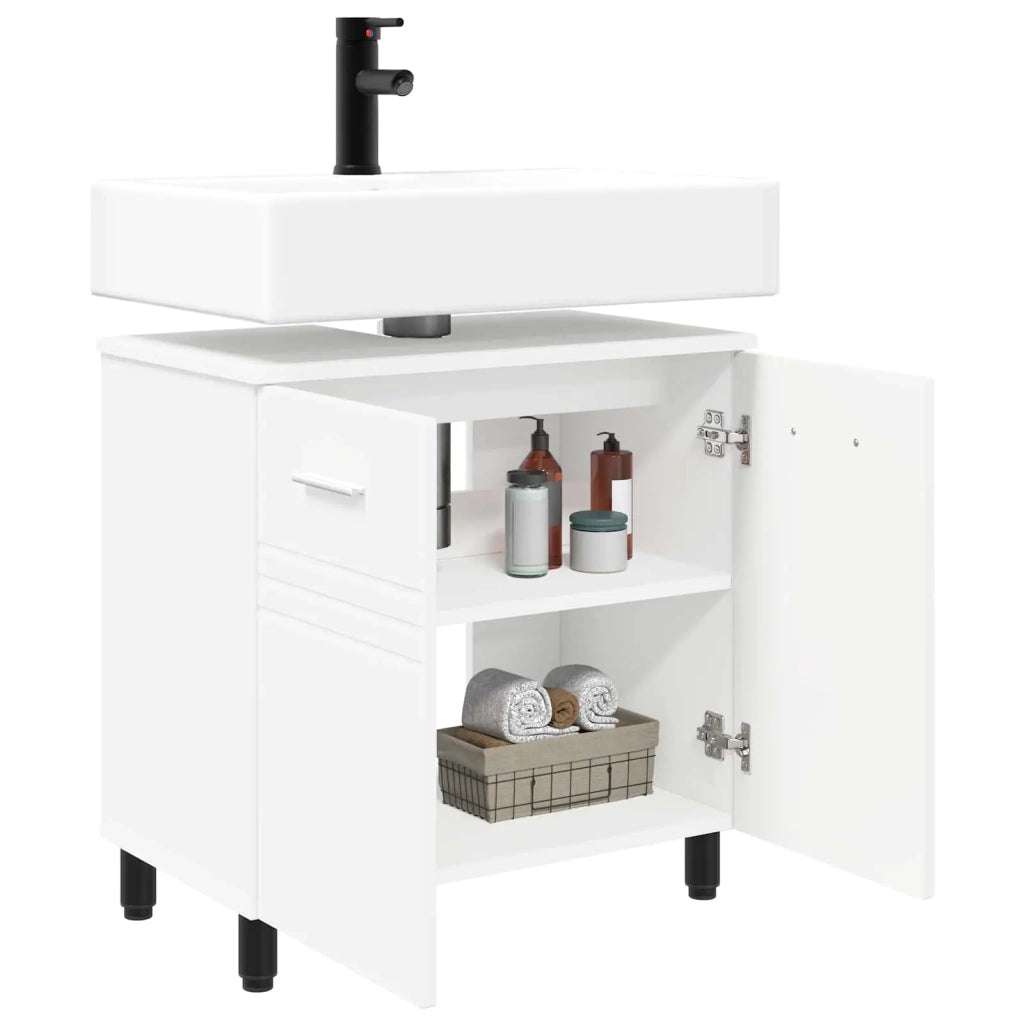 Mobiletto da bagno Bianco 60 x 35 x 60 cm Legno ingegnerizzato 889405