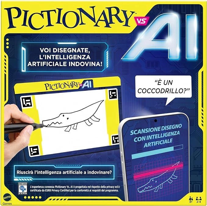 Gioco da tavolo-Pictionary Vs. AI - La versione di Pictionary con l`intelligenza artificiale, i giocatori disegnano e l`