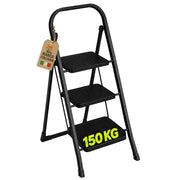 Akitaink Scaletta 3 Gradini Nera Acciaio Antiscivolo 150 Kg