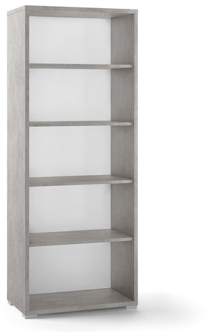 MOBILE LIBRERIA H182 L71 P41 cm FINITURA CEMENTO FONDO BIANCO SARMOG Db351k