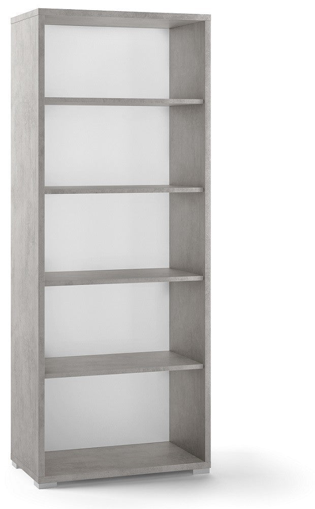 MOBILE LIBRERIA H182 L71 P41 cm FINITURA CEMENTO FONDO BIANCO SARMOG Db351k