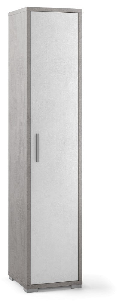 MOBILE COLONNA 1 ANTA H182 L38 P41 cm STRUTTURA CEMENTO FRONTALE BIANCO SARMOG Db364k