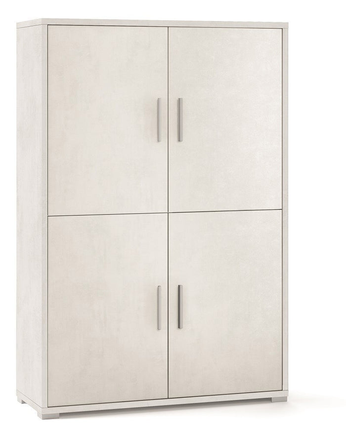 KIT MOBILE ARMADIO MULTIUSO 4 ANTE H161 L108 P41 Cm FINITURA BIANCO OSSIDO SARMOG Db834k