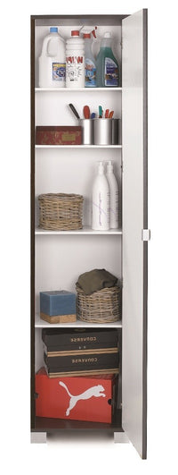 KIT MOBILE COLONNA 4 CON SPECCHIO H190 L43 P29 Cm RIPIANI FINITURA BIANCO FIAMMANTE SARMOG 744spk