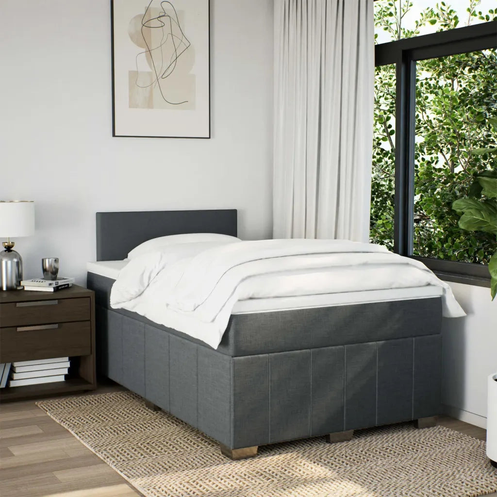 Giroletto a Molle con Materasso Grigio Scuro 120x200 cm Tessuto 3287029