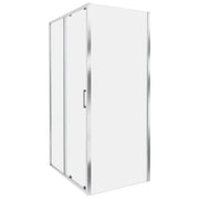 Box Doccia Vetro Temperato Argento Cornice Alluminio Anta Singola 80x100x185cm