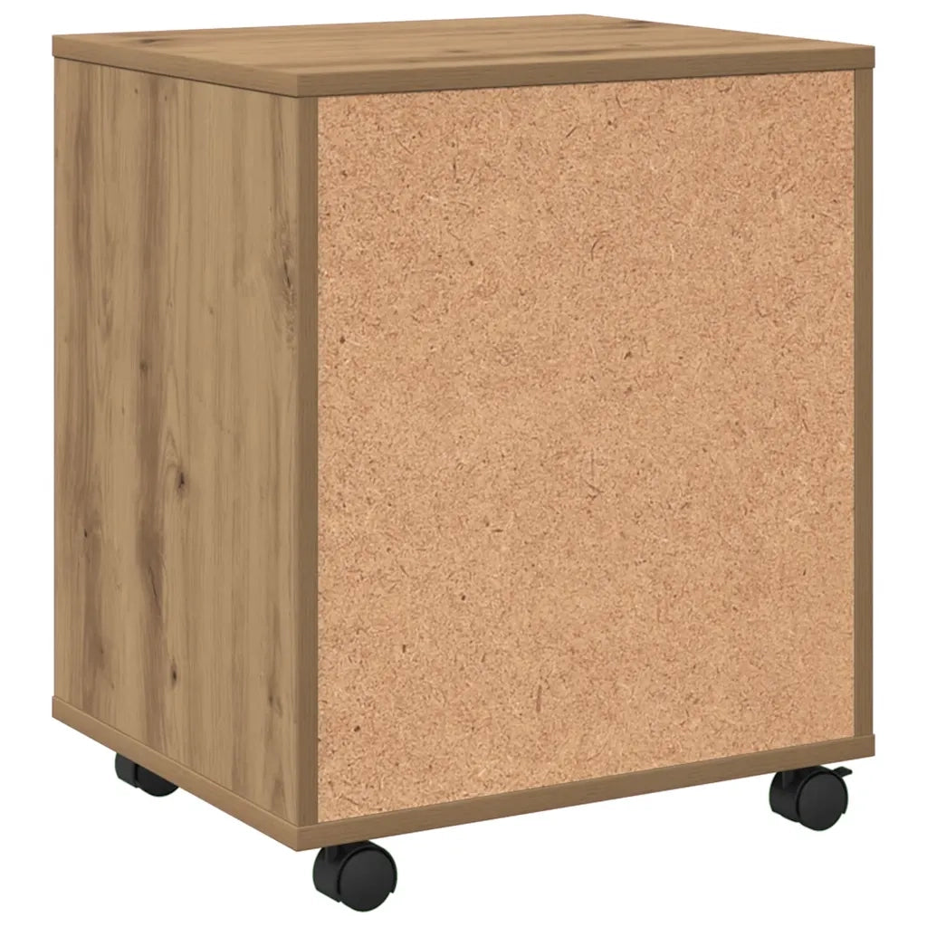 Armadietto con Ruote Rovere Artigianale 45x38x54 cm Truciolato 856655