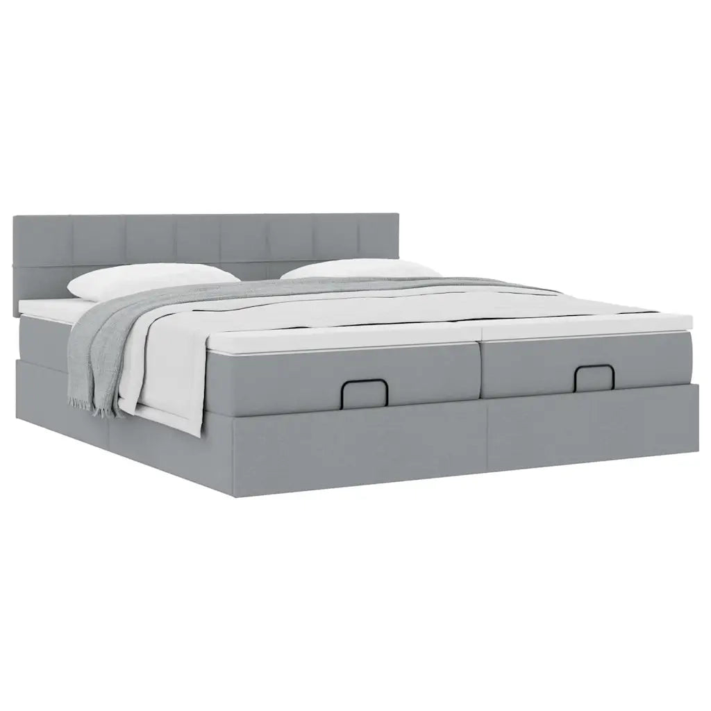 Struttura Letto Pouf con Materassi 160x200 cm in Tessuto