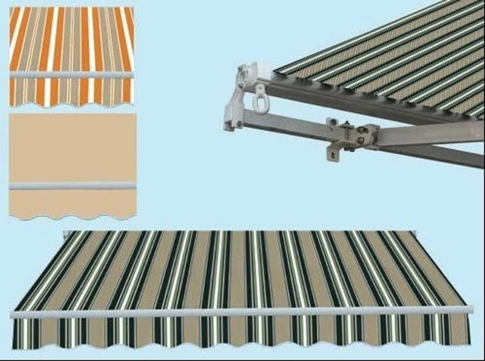 TENDE DA SOLE IDROREPELLENTE CON BRACCI RETRATTILI Cm 295X250 FINITURA GIALLO / BEIGE