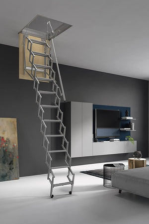 SCALA RETRATTILE A PANTOGRAFO PER SOFFITTA 80X90 H300 IN ACCIAIO SCARI PANTO
