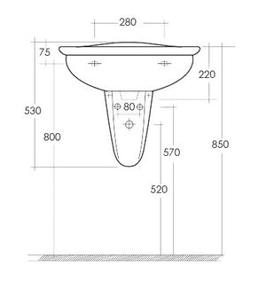 Semicolonna per lavabo karla