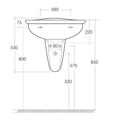 Semicolonna per lavabo karla