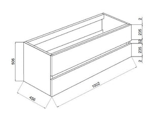 MOBILE BAGNO CON LAVABO E SPECCHIO INCLUSI FINITURA ROVERE FUMO 105X47X53H Cm