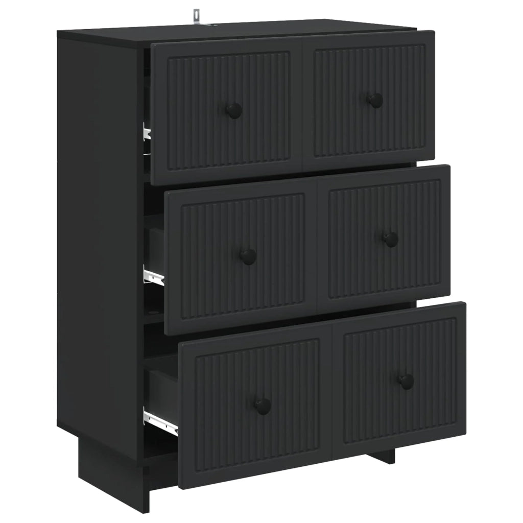 Mobile con Cassetti Nero 66 x 34,5 x 90 cm Legno ingegnerizzato 893916