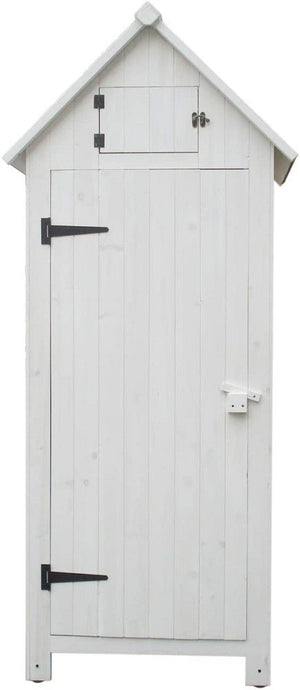 Armadio FORESTA casetta da giardino in legno di abete colore bianco 0,77x0,55x1,79H con 3 ripiani