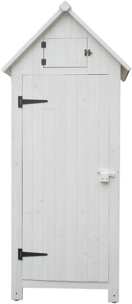 Armadio FORESTA casetta da giardino in legno di abete colore bianco 0,77x0,55x1,79H con 3 ripiani