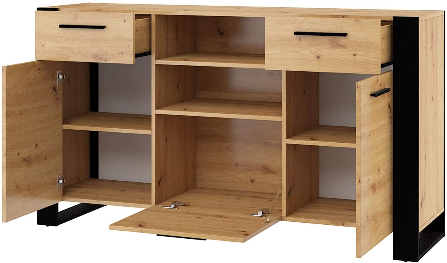 Mobile Credenza Nuka Cm 155 x 45 x 87H colore Rovere Rustico