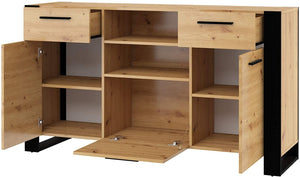 Mobile Credenza Nuka Cm 155 x 45 x 87H colore Rovere Rustico