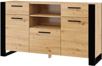 Mobile Credenza Nuka Cm 155 x 45 x 87H colore Rovere Rustico